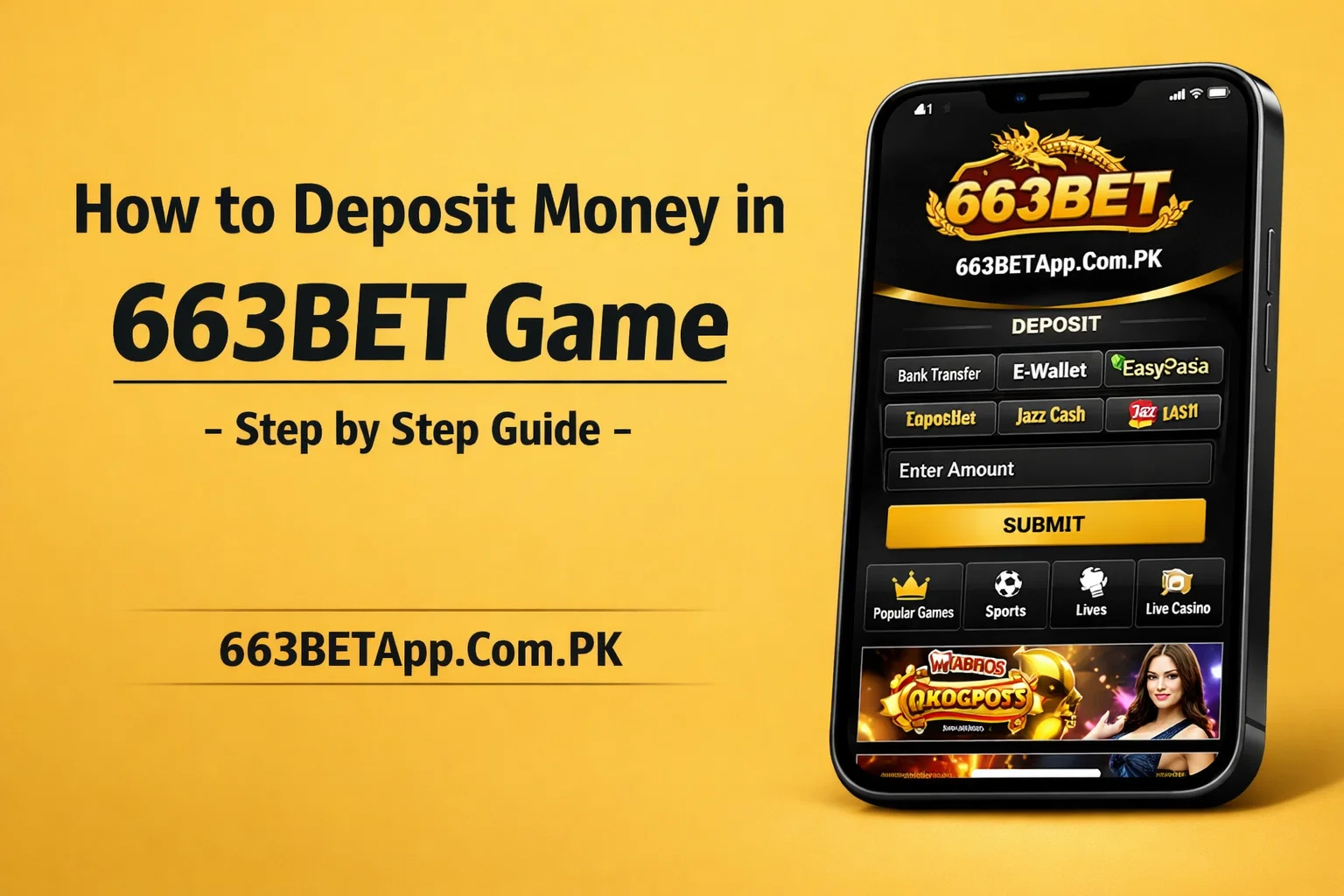 Deposit Money in 663BET Game